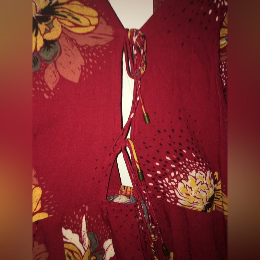 Free People Sleeveless Red Boho Dress Size small - Picture 3 of 9